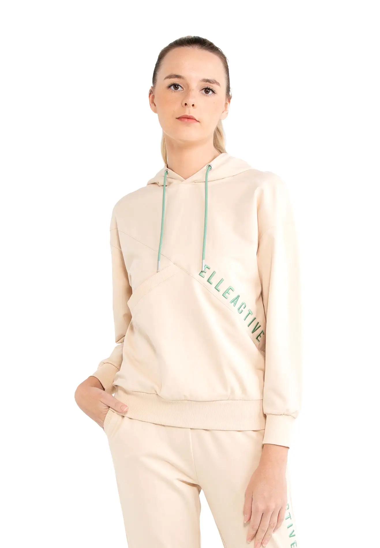 ELLE Active Logo Drawstring Hoodie