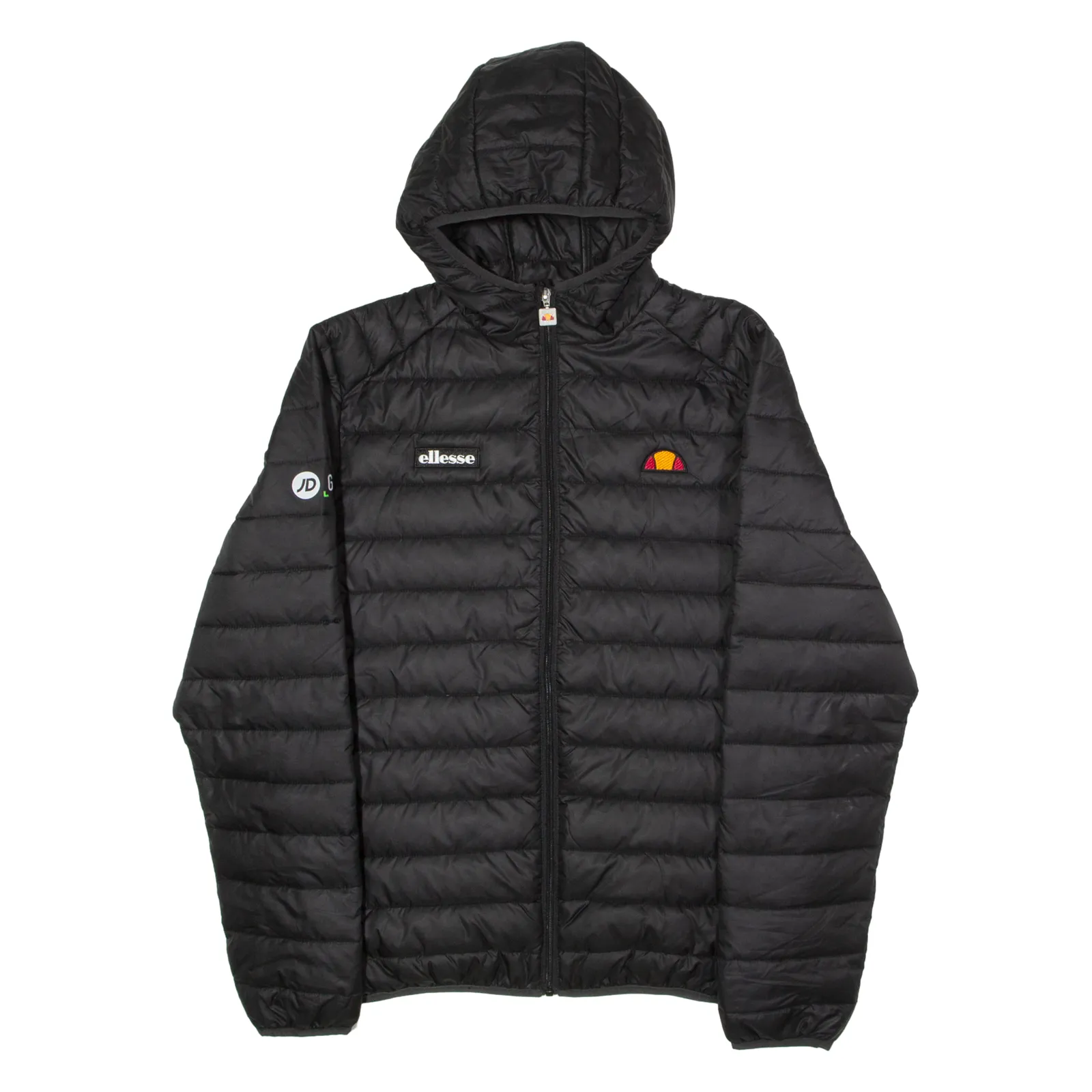 ELLESSE JD Gyms Mens Puffer Jacket Black Hooded L