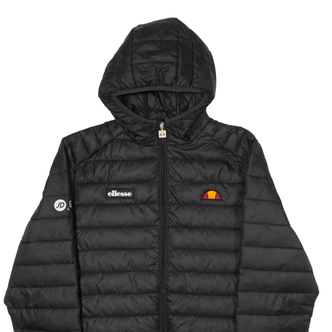 ELLESSE JD Gyms Mens Puffer Jacket Black Hooded L