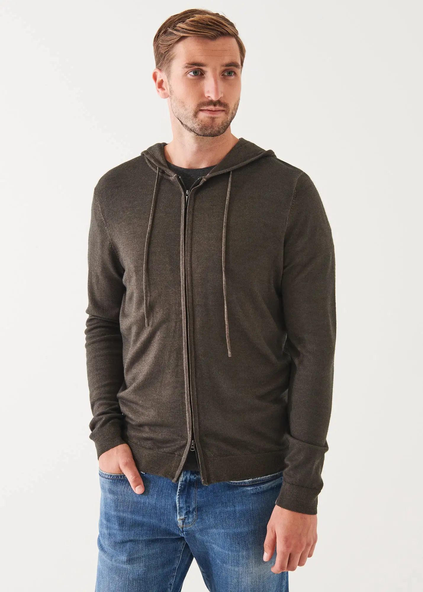 EXTRA-FINE MERINO VINTAGE WASH FULL ZIP HOODIE