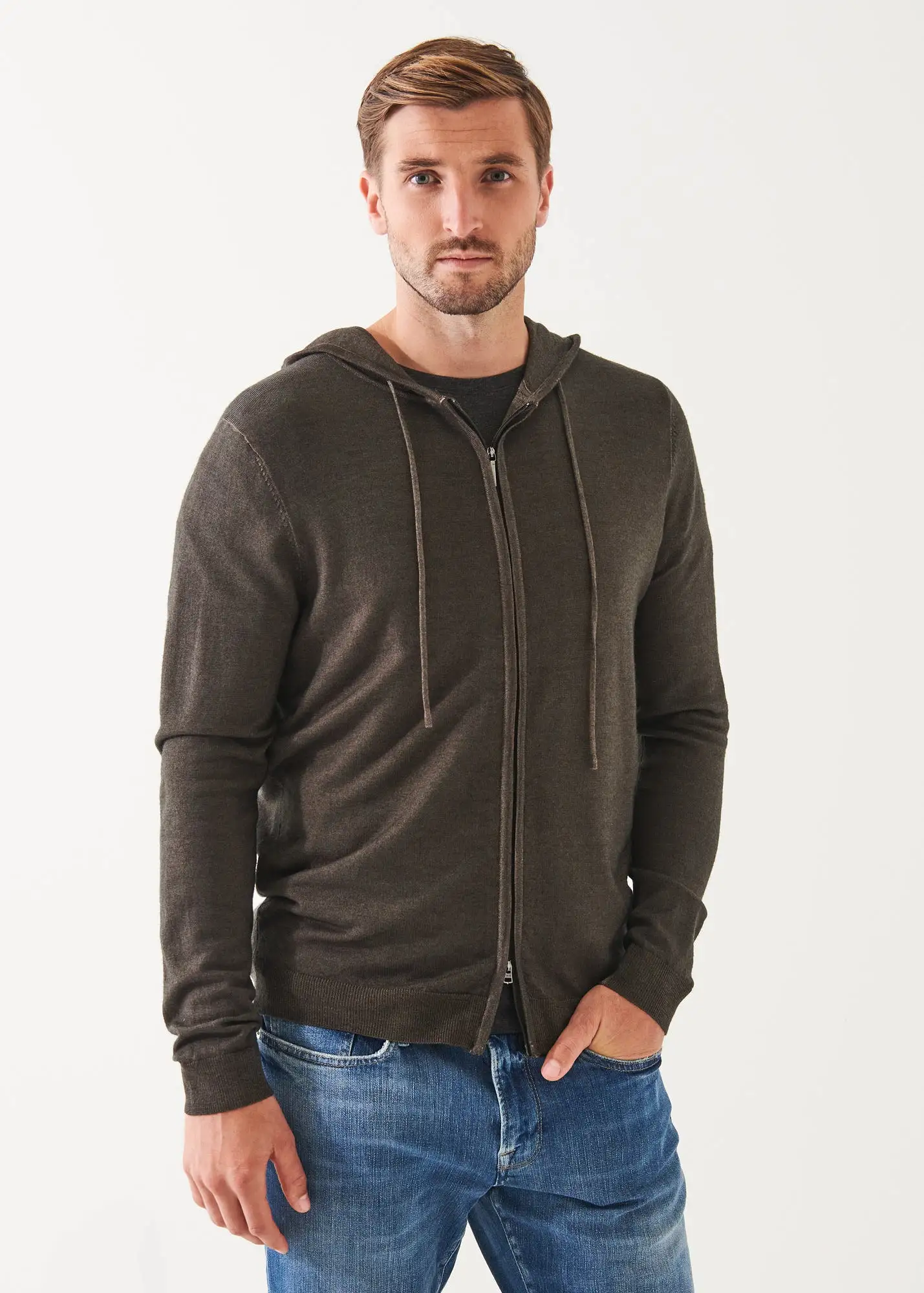 EXTRA-FINE MERINO VINTAGE WASH FULL ZIP HOODIE