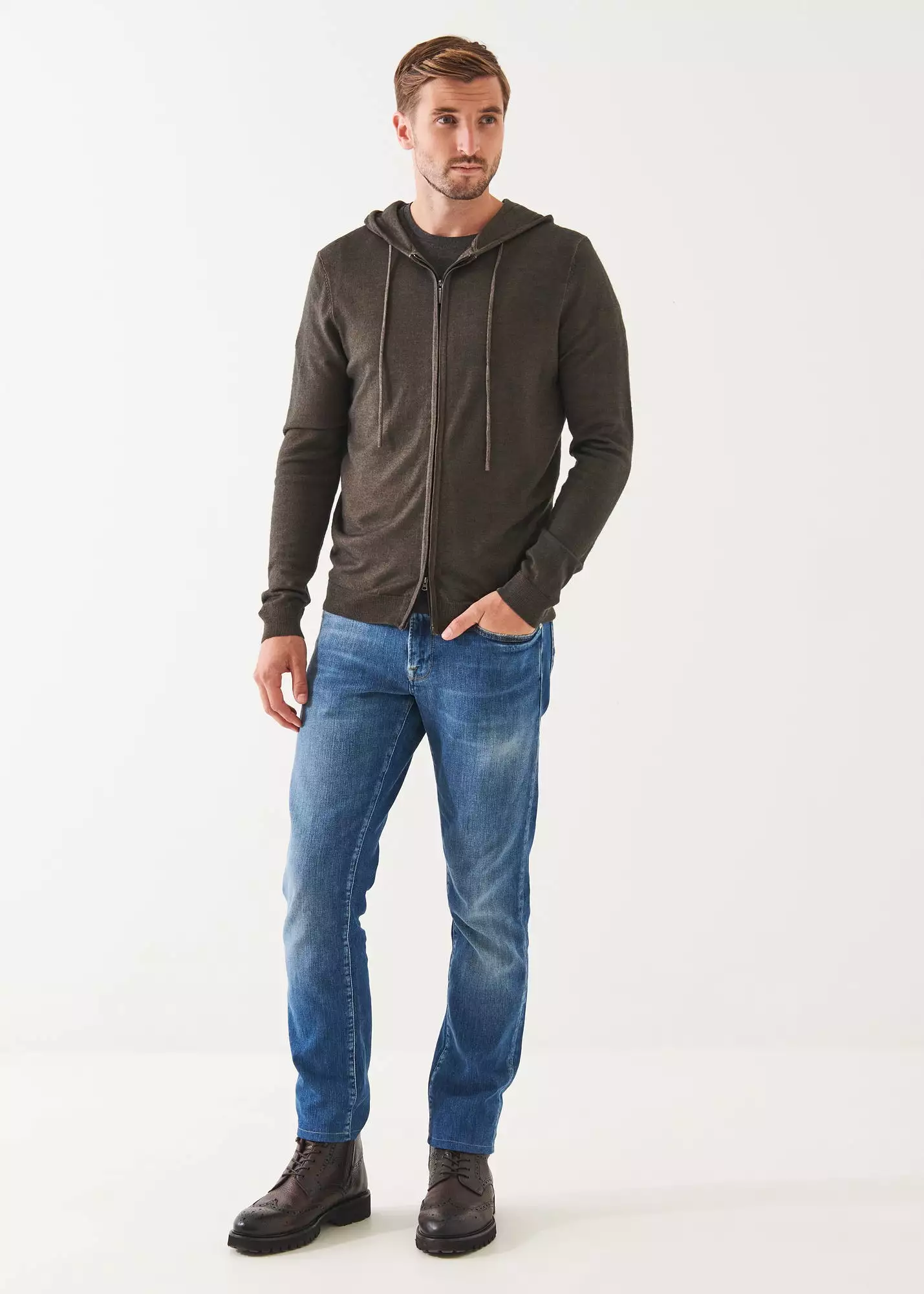 EXTRA-FINE MERINO VINTAGE WASH FULL ZIP HOODIE