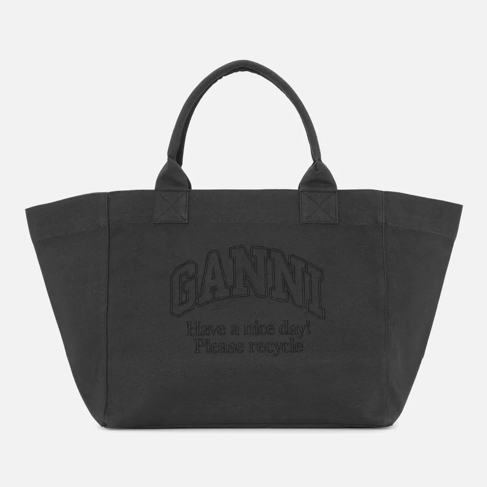 Ganni Shopper XXL Recycled Cotton-Canvas Bag | Coggles