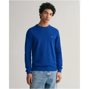 GANT Cotton Piqué Crew Neck Sweater 8040521 College Blue