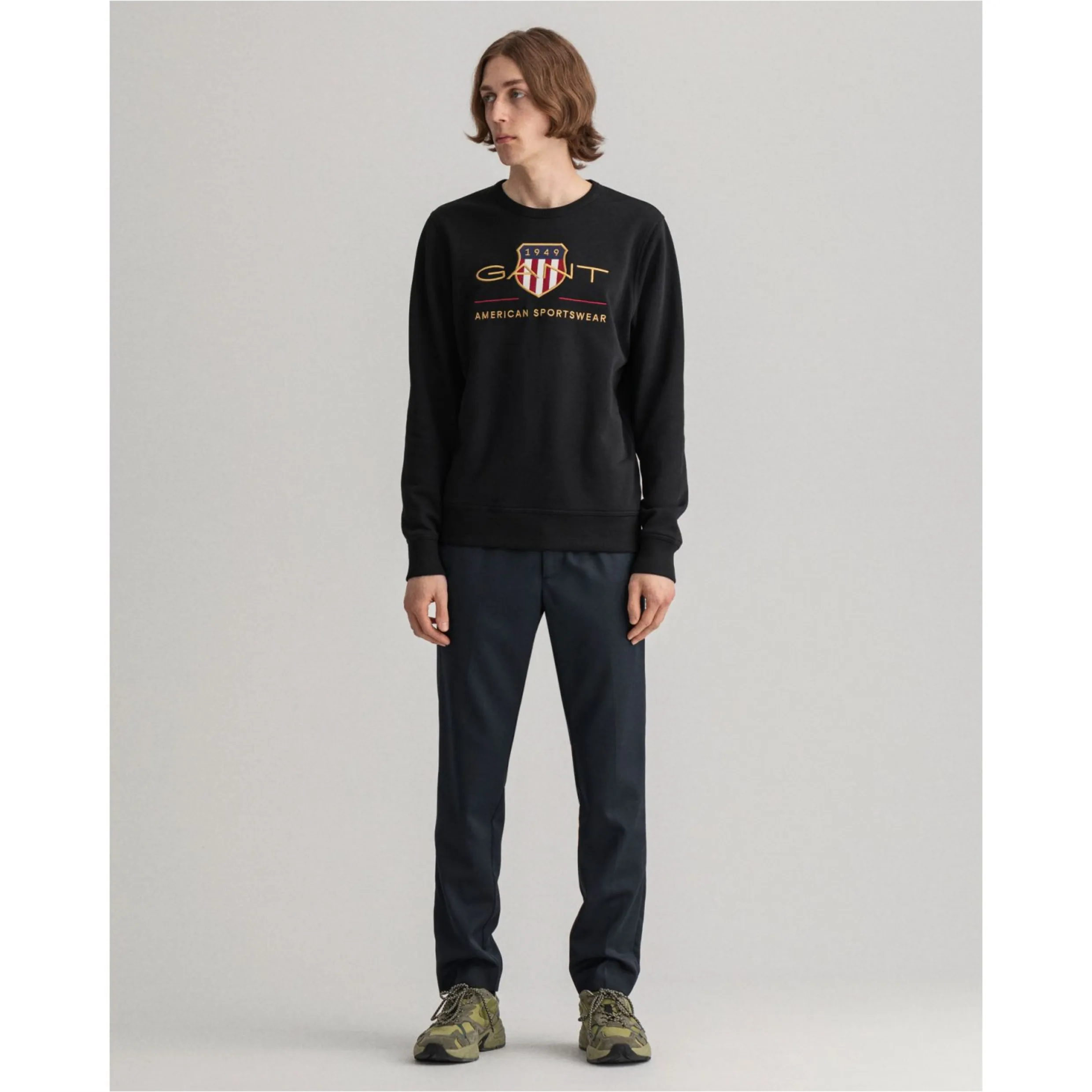 GANT D2 Archive Shield Crew Sweater - Black