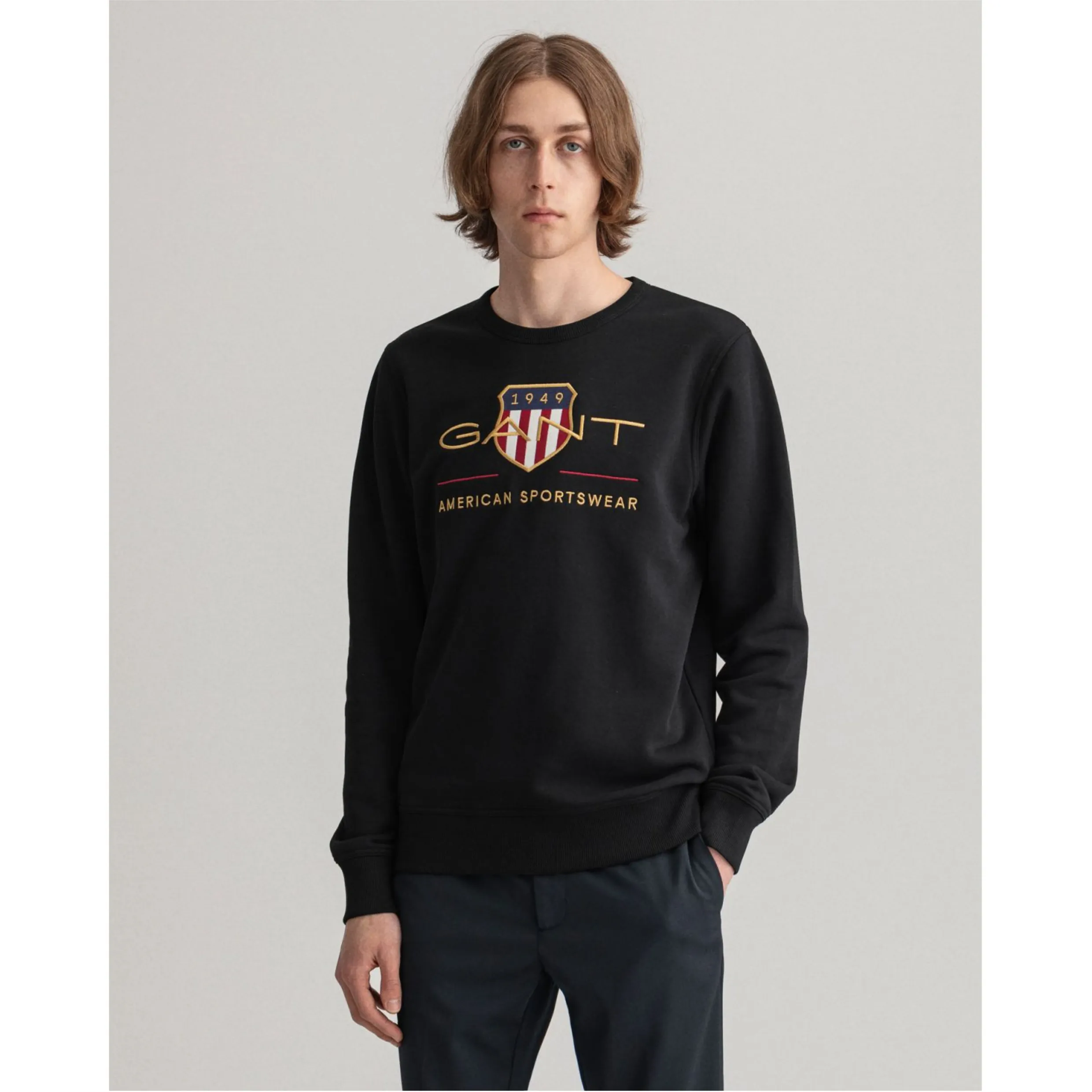 GANT D2 Archive Shield Crew Sweater - Black