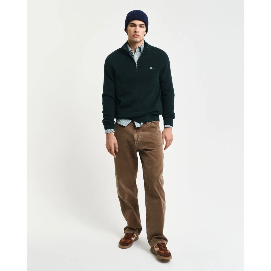 GANT Ribbed Cotton Wool Half-Zip Sweater 8050212 2 Colours