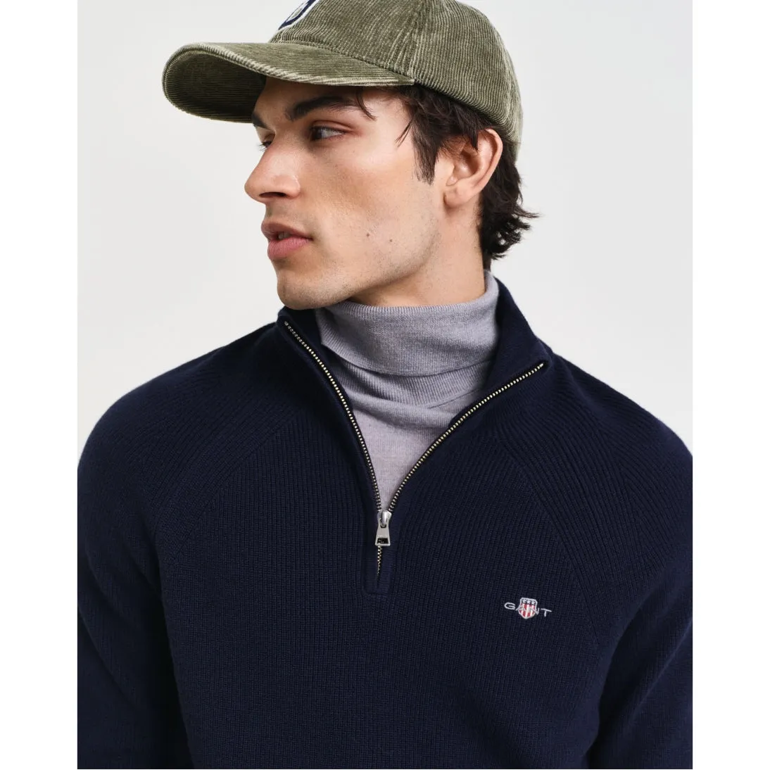 GANT Ribbed Cotton Wool Half-Zip Sweater 8050212 2 Colours