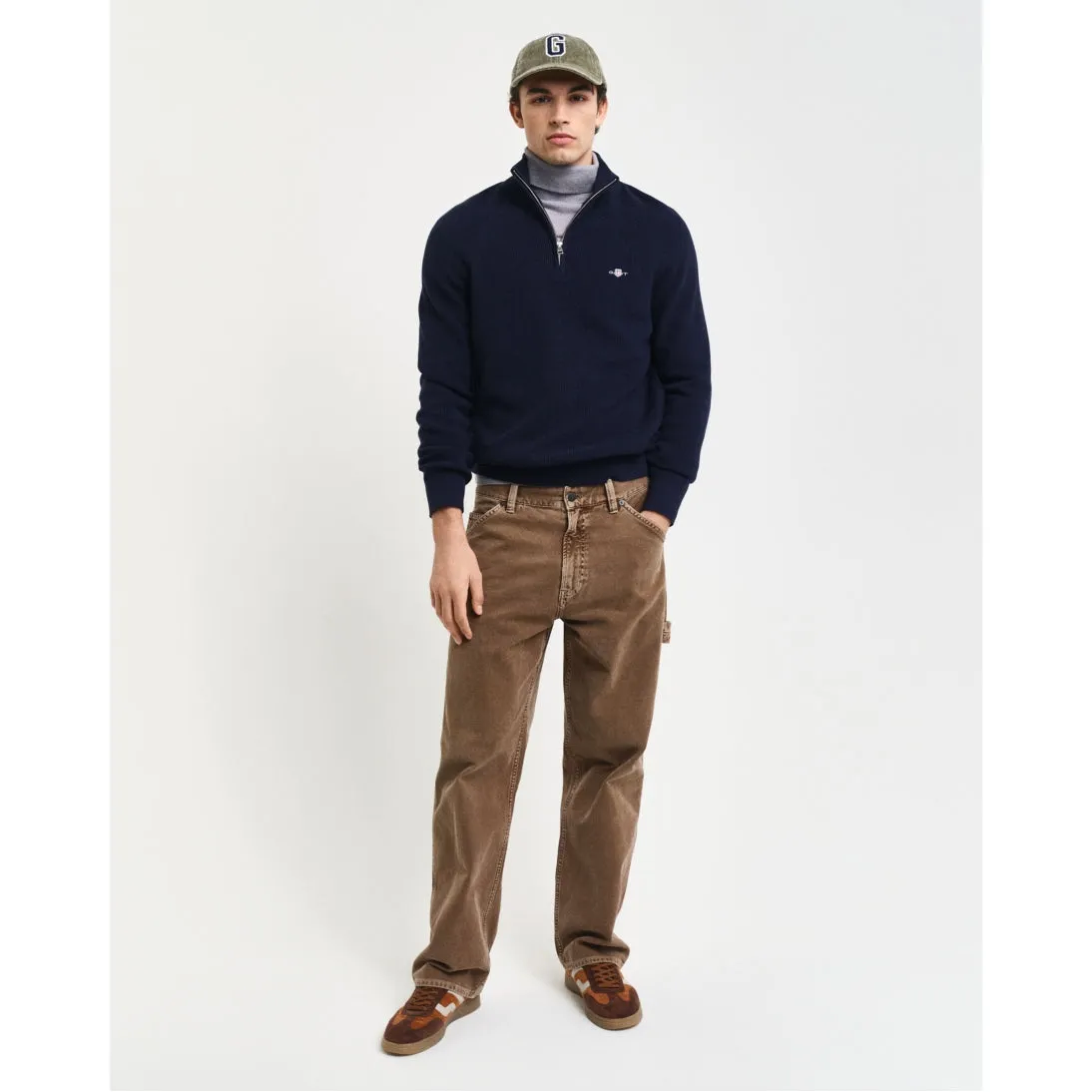 GANT Ribbed Cotton Wool Half-Zip Sweater 8050212 2 Colours