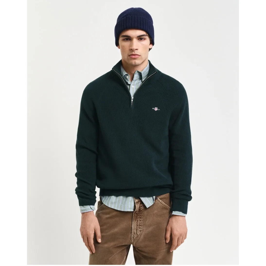 GANT Ribbed Cotton Wool Half-Zip Sweater 8050212 2 Colours