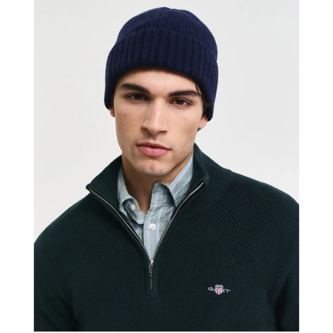 GANT Ribbed Cotton Wool Half-Zip Sweater 8050212 2 Colours