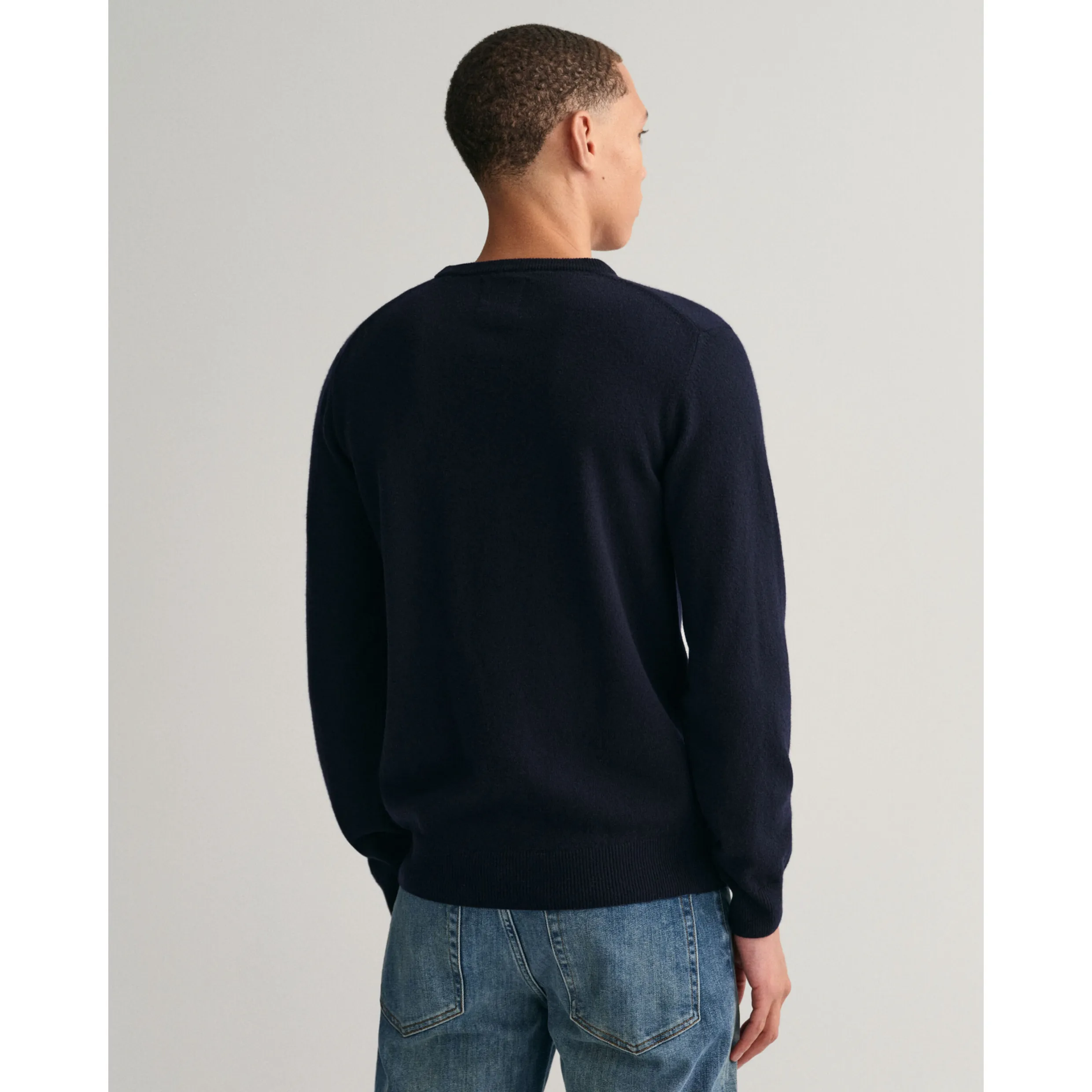 GANT Superfine Lambswool Crew Neck Sweater 87211 Marine