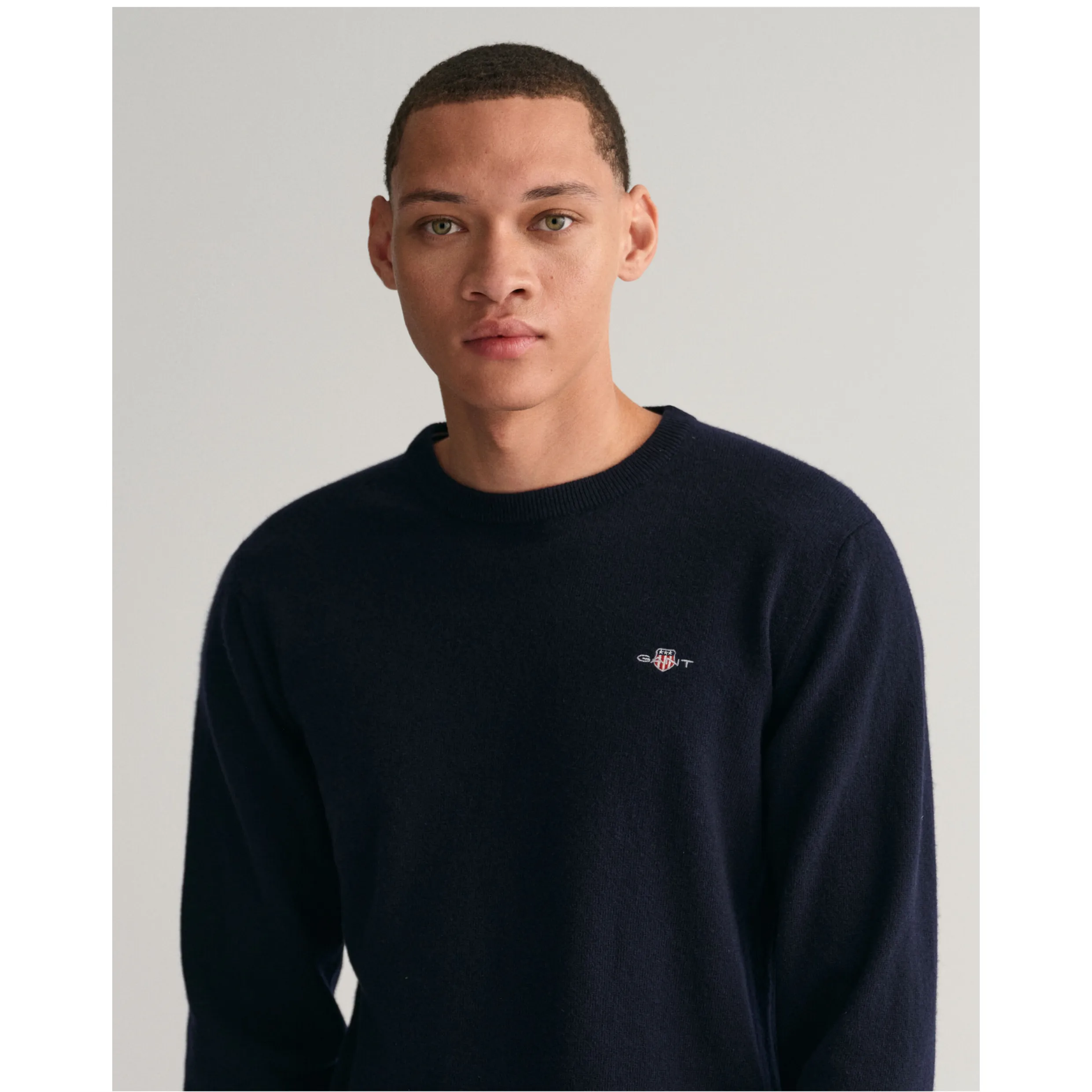 GANT Superfine Lambswool Crew Neck Sweater 87211 Marine