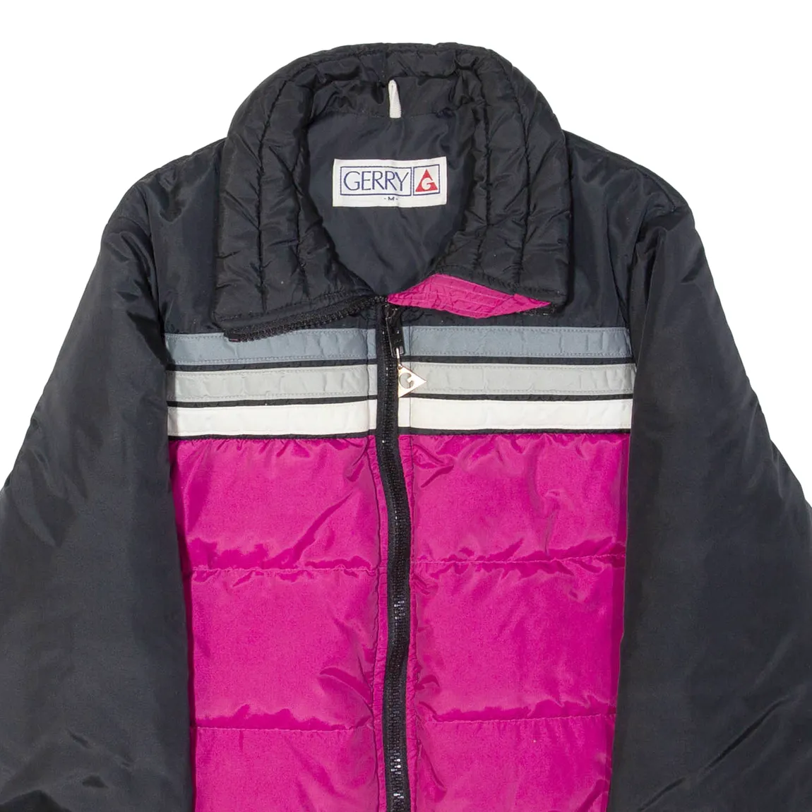 GERRY Womens Puffer Jacket Pink Nylon Colourblock M