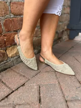 Gold Woven Sling Back Shoes