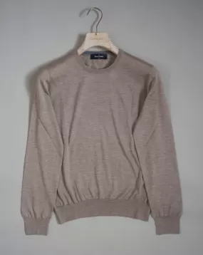 Gran Sasso Cashmere and Silk Crew neck sweater / Sand