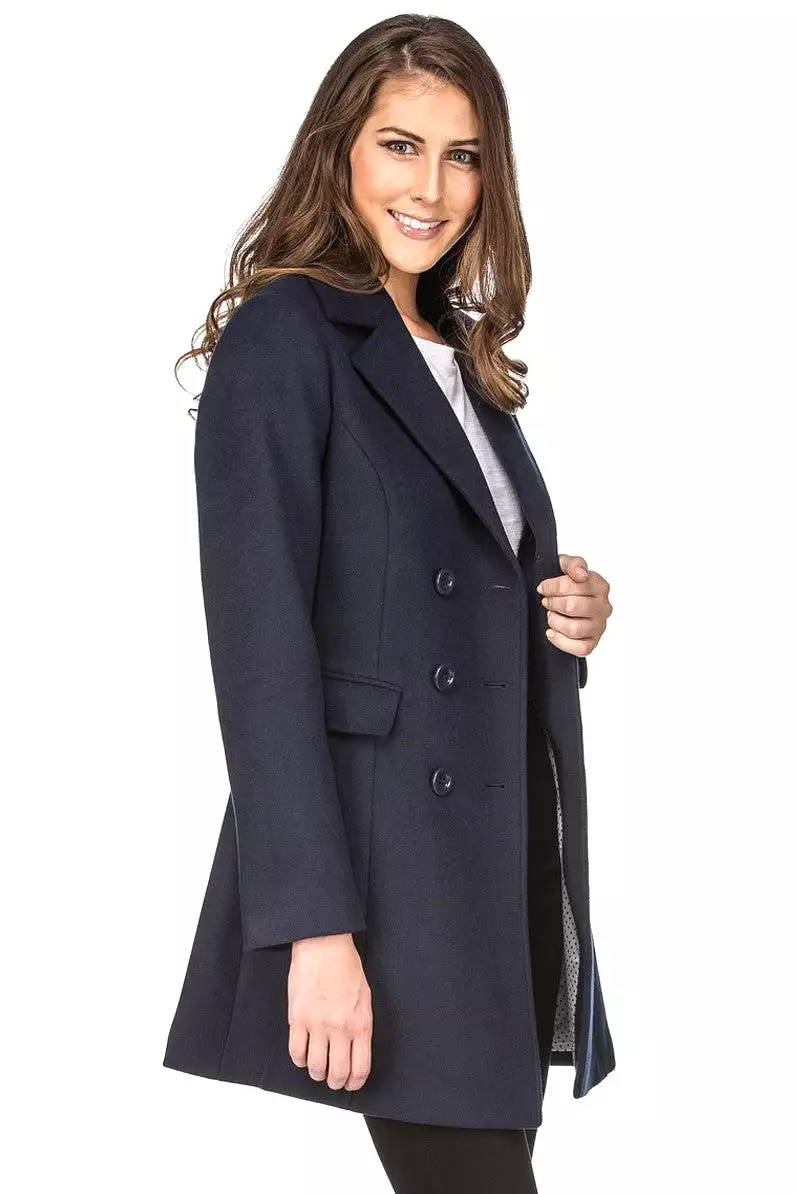 Haute Edition Women's Double Breasted Wool Blend Peacoat