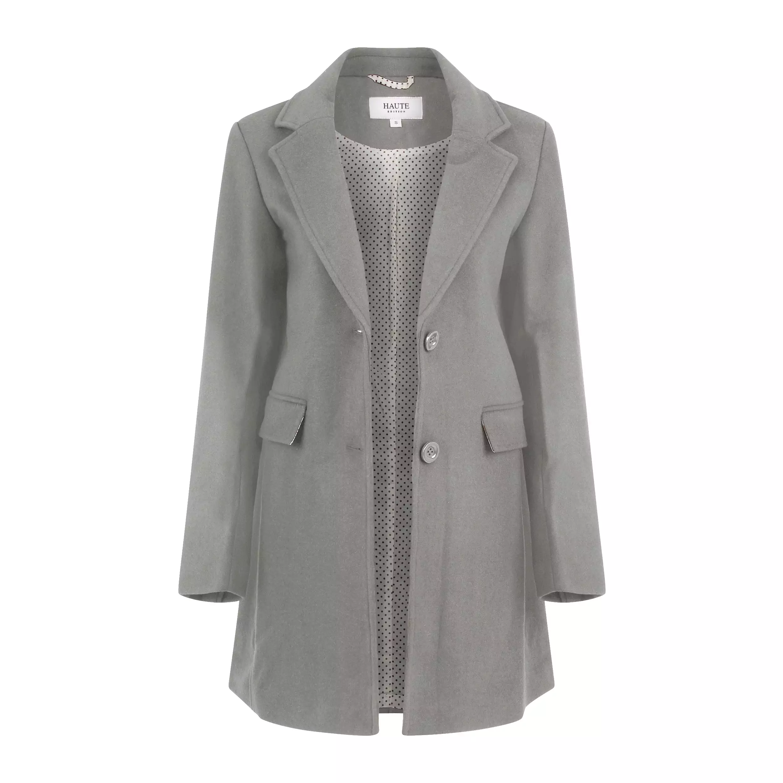 Haute Edition Women's Wool Blend Single Lapel Blazer Peacoat With Pockets