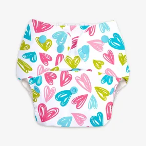 Hearts - BASIC Cloth Diaper, New & Improved with EasySnap & Quick Dry UltraThin Pad