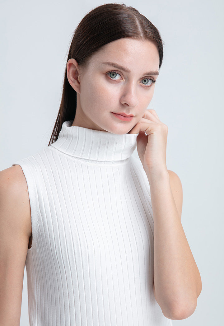 High Neck Knitted Basic Top