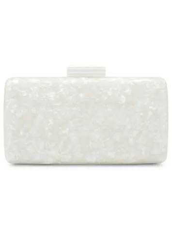 Ivory Acrylic ’Dreamer’ Box Clutch Bag by Paradox London | Look Again