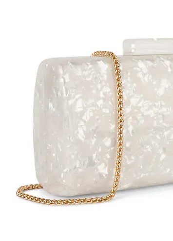 Ivory Acrylic ’Dreamer’ Box Clutch Bag by Paradox London | Look Again