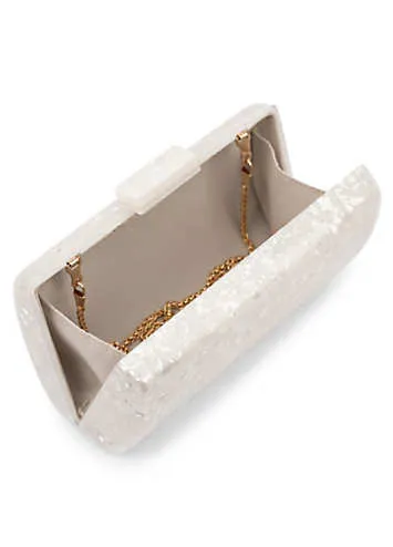 Ivory Acrylic ’Dreamer’ Box Clutch Bag by Paradox London | Look Again