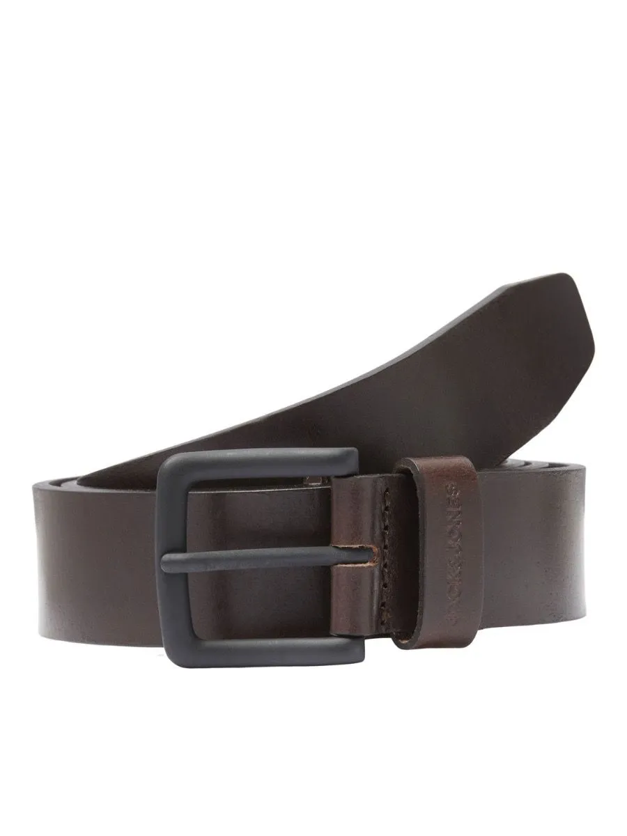 Jack & Jones Roma Leather Belt Black Coffee