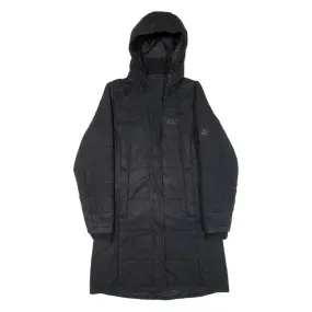 JACK WOLFSKIN Insulated Womens Puffer Coat Black Hooded UK 10