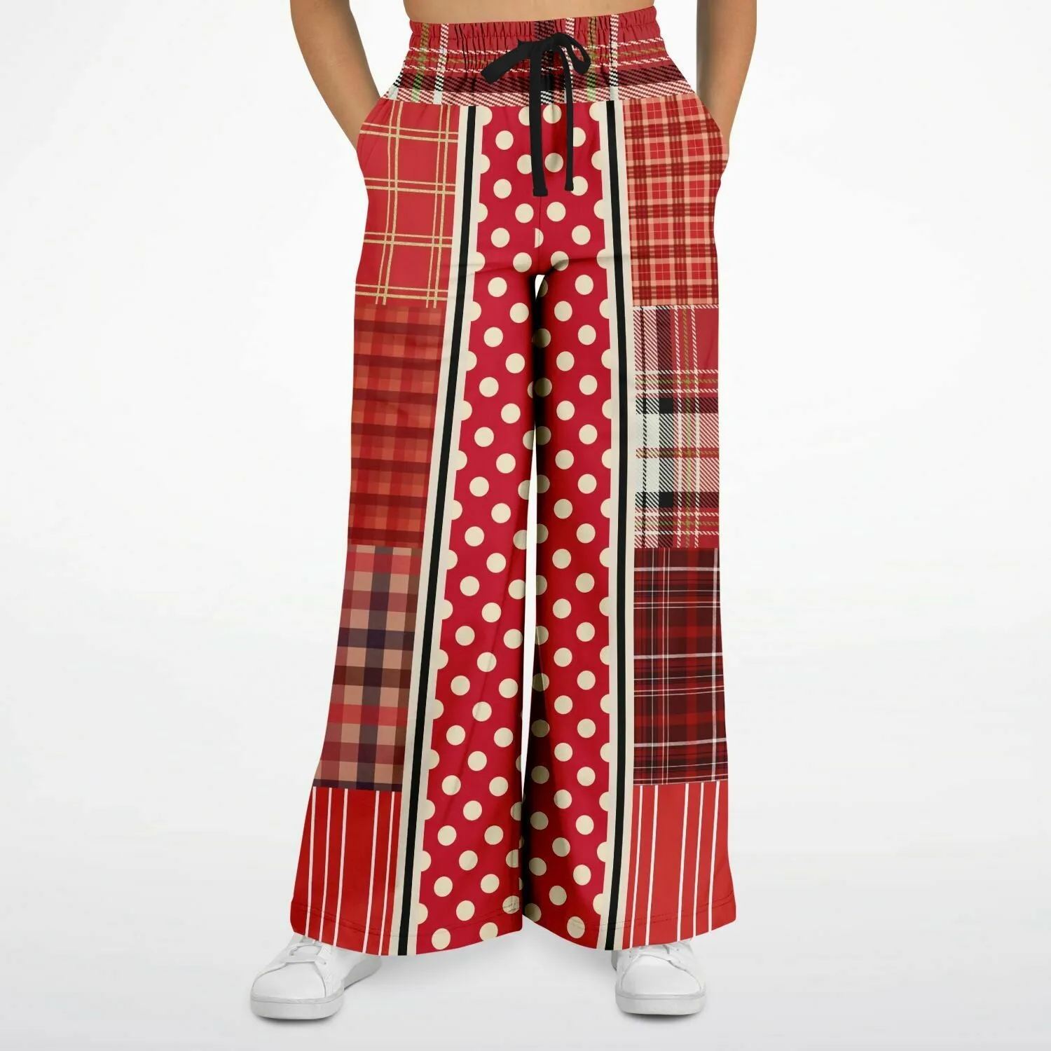 Jersey Salsa SW Polka Patchwork Stretchy Phat Bellbottoms