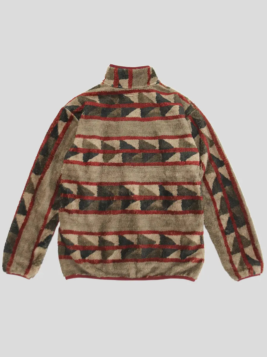 Kapital Pueblo Stripe Fleece Snap T Sweater (Time Sale)