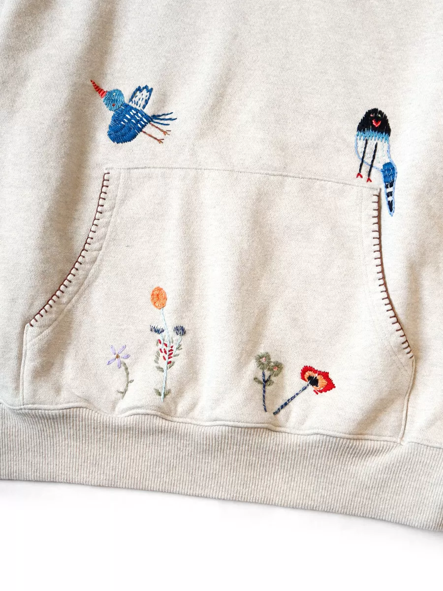 Kapital TOP fleece hooded sweatshirt (magpie embroidery) sweater Hoodie