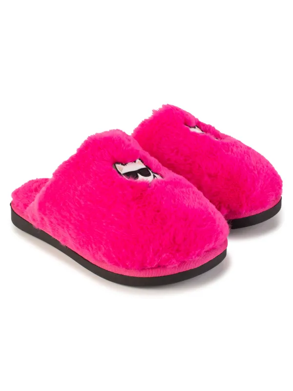 Karl Lagerfeld Slide Fur Pink