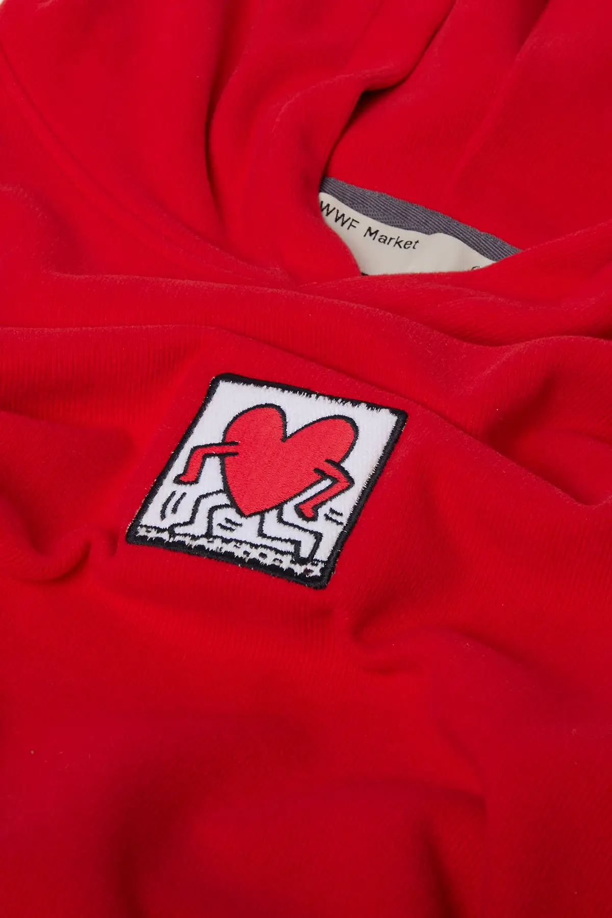 Keith Haring Love Super Soft  Hoodie - Krmz