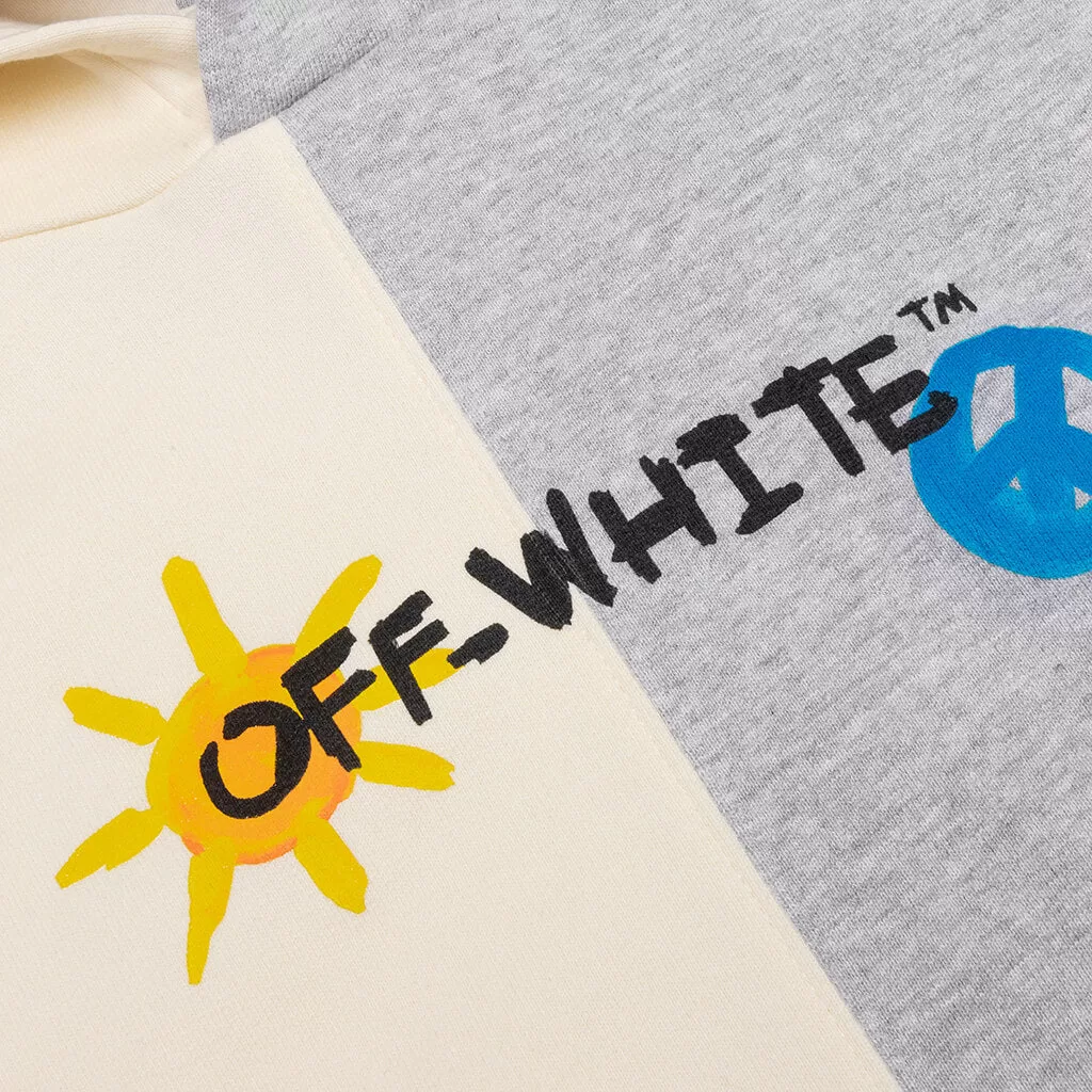 Kids Sun & Peace Hoodie - Off White/Multicolor