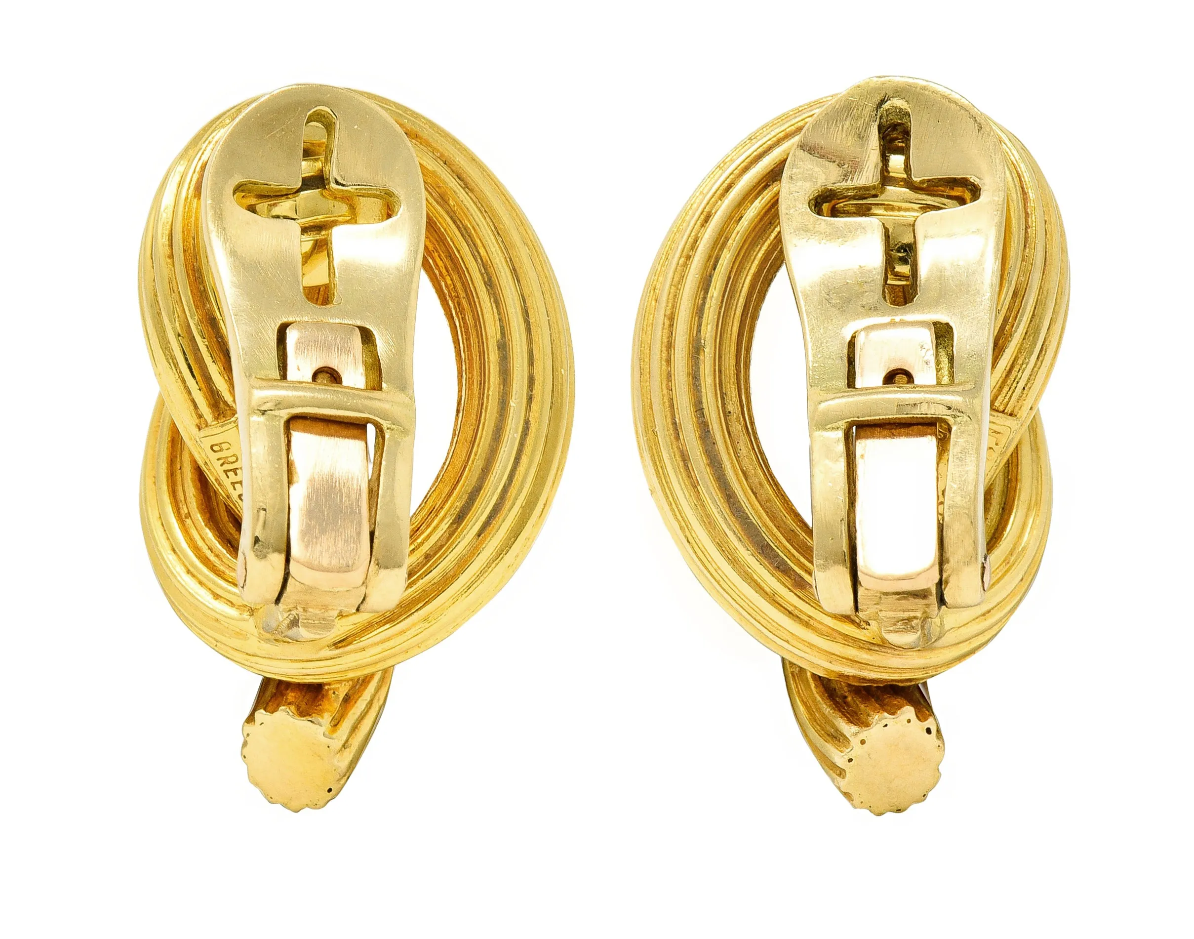 Lalaounis 1980s 18 Karat Yellow Gold Knot Vintage Ear-Clip Earrings