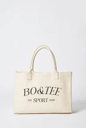 Large Canvas Tote Bag in Stone