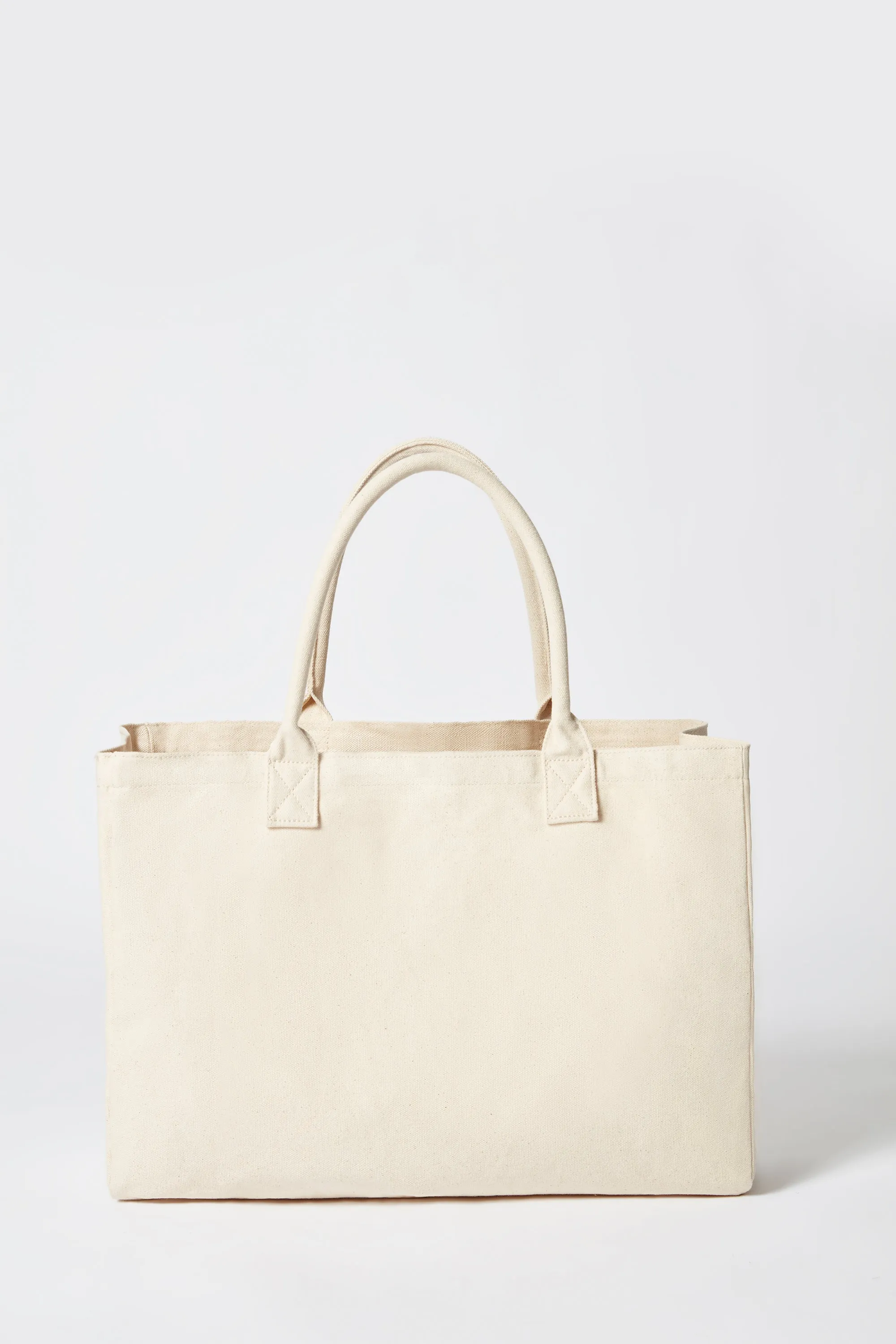 Large Canvas Tote Bag in Stone