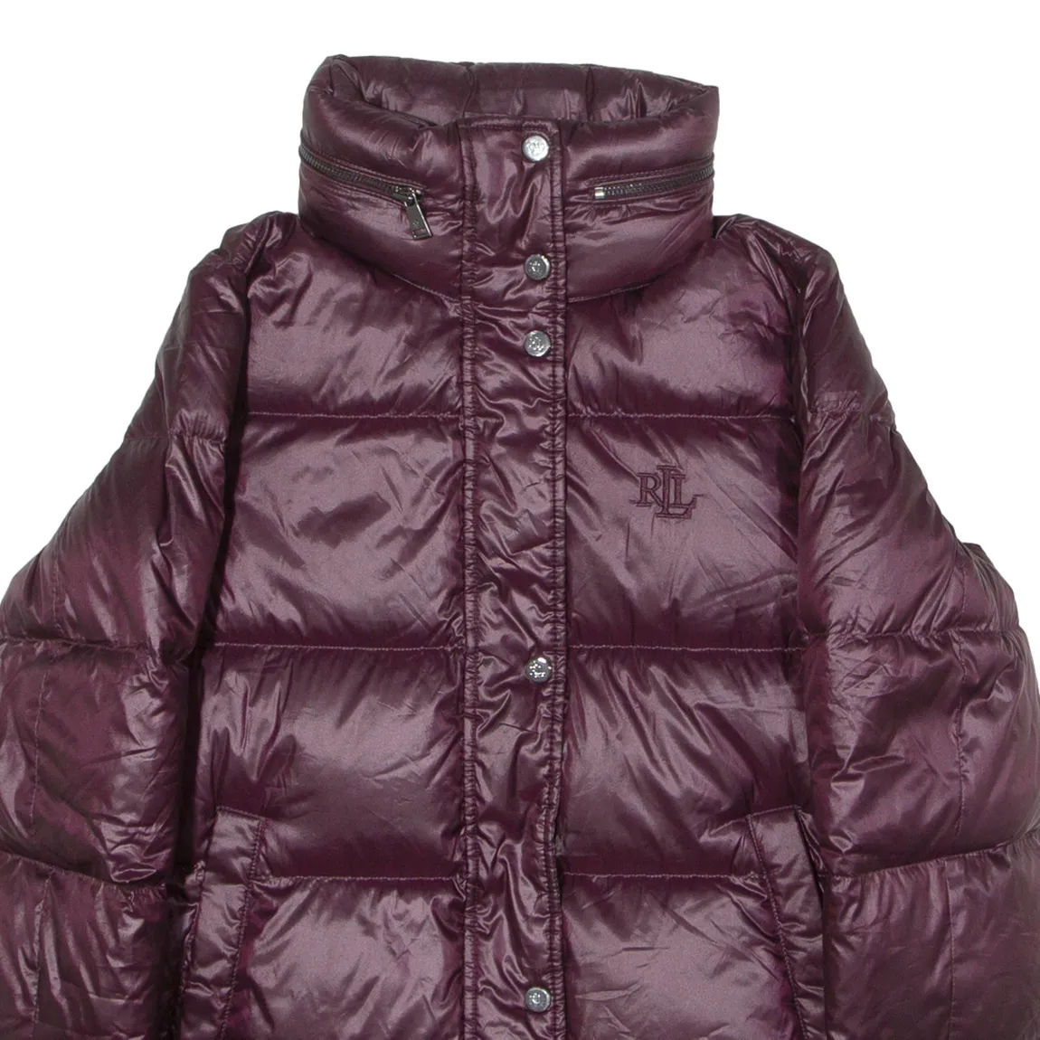 LAUREN RALPH LAUREN Womens Puffer Jacket Purple Hooded XS