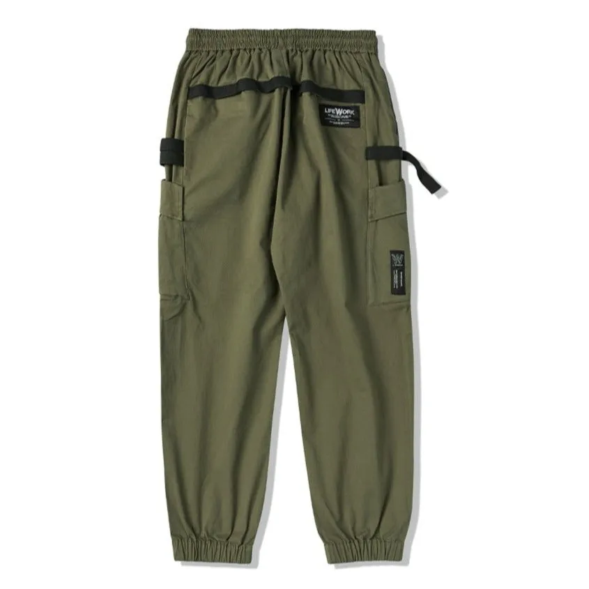 LifeWork Double Tape Cargo Cuffed Jogger Pants Khaki