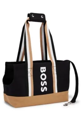 Logo cotton-canvas tote bag for dogs