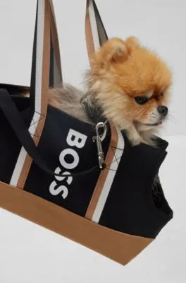 Logo cotton-canvas tote bag for dogs