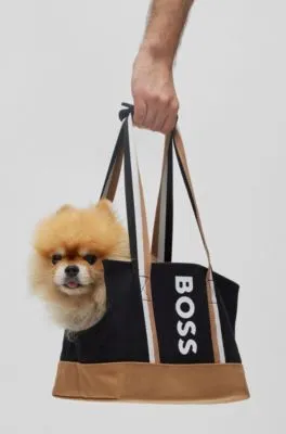 Logo cotton-canvas tote bag for dogs