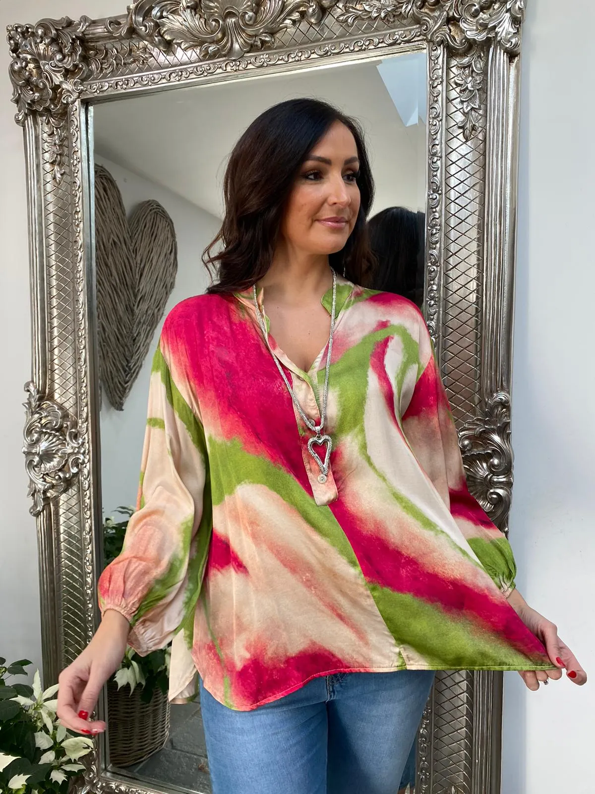 Luxury Tie Dye Hi-Lo Blouse Annie