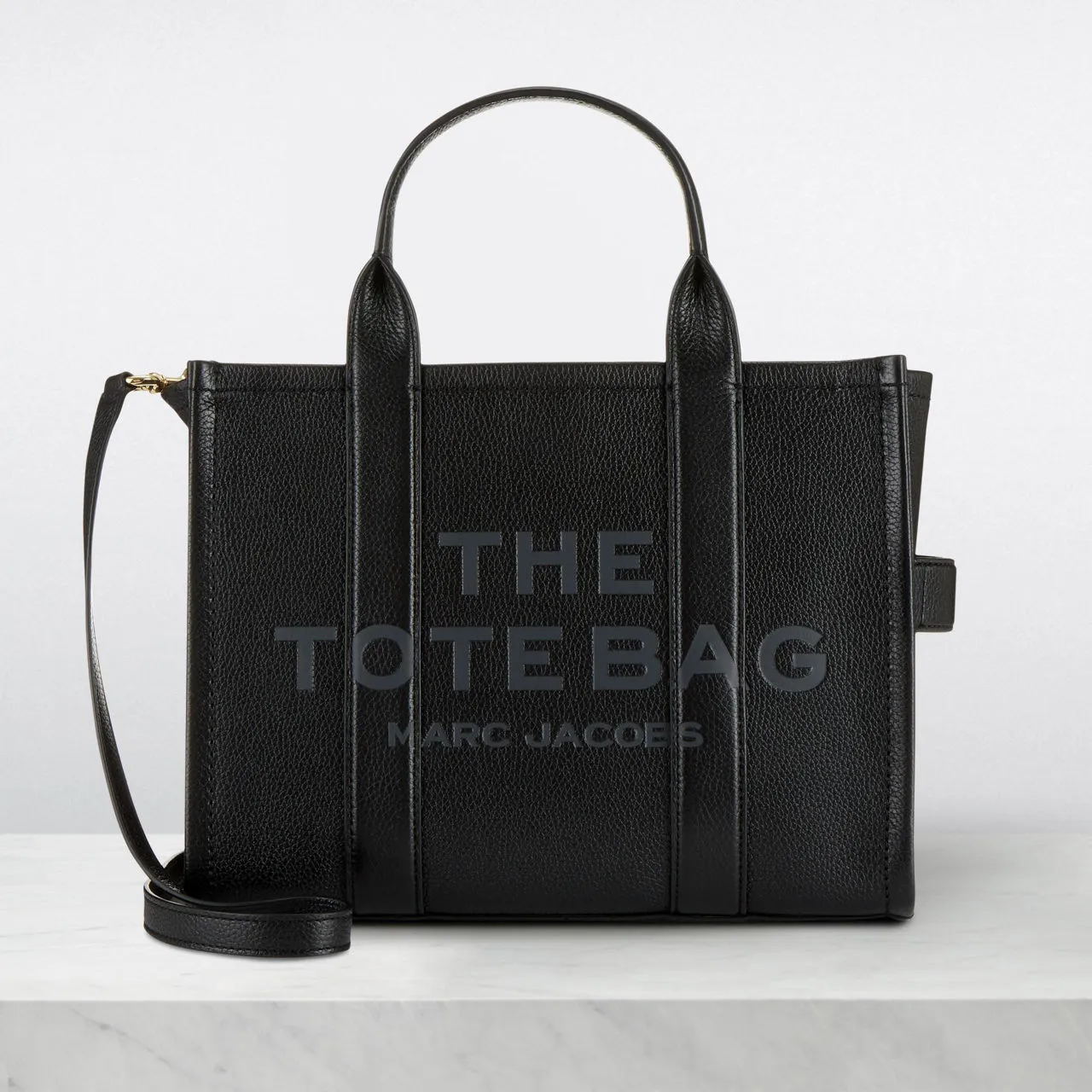 MARC JACOBS The Leather Medium Tote Bag - Black