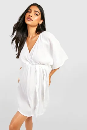 Maternity Wrap Beach Mini Dress