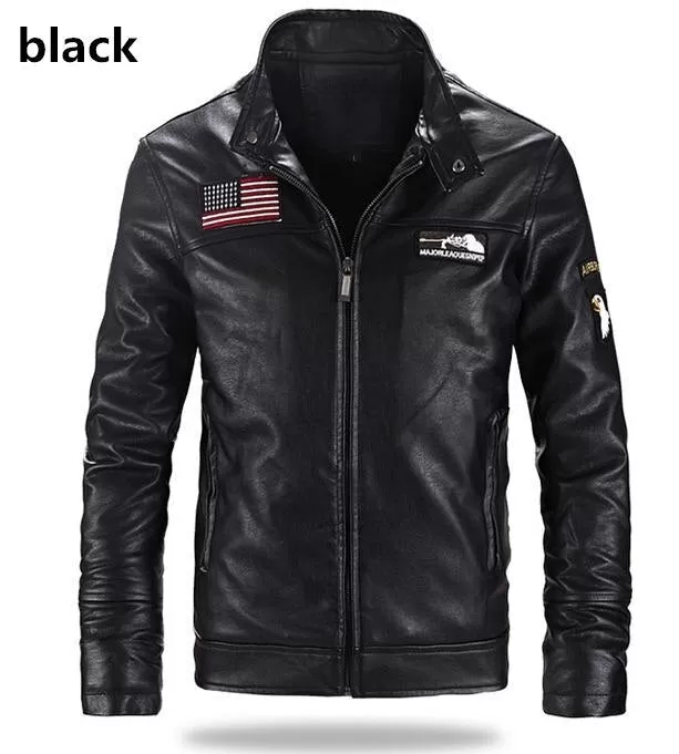 Men's Autumn Fashion Slim Stand Collar Leather Fur Short Jackets