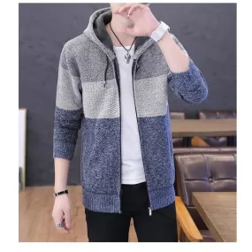 Men's Casual Fit Knitted Polyester V-neck Cardigan Sweater