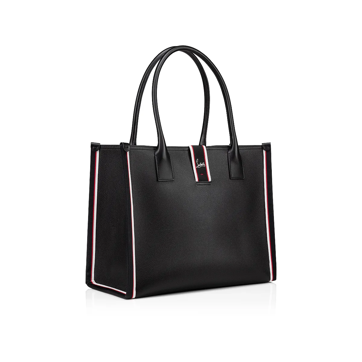 Nastroloubi L Tote bag - Grained calf leather - Black