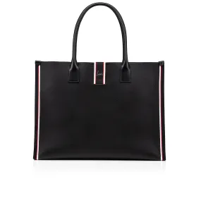 Nastroloubi XL Tote bag - Grained calf leather - Black